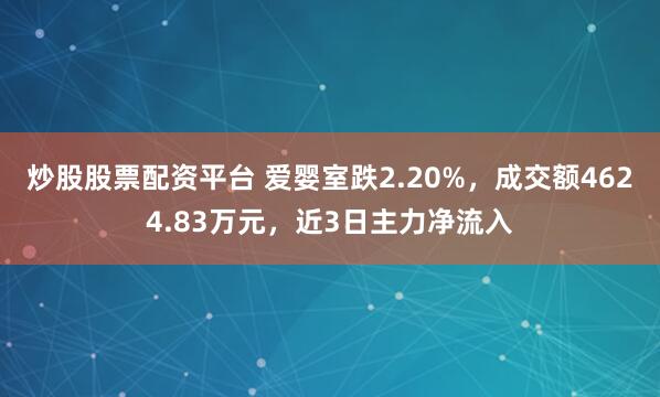 炒股股票配资平台 爱婴室跌2.20%,成交额4624.83万元,近3日主力净流入